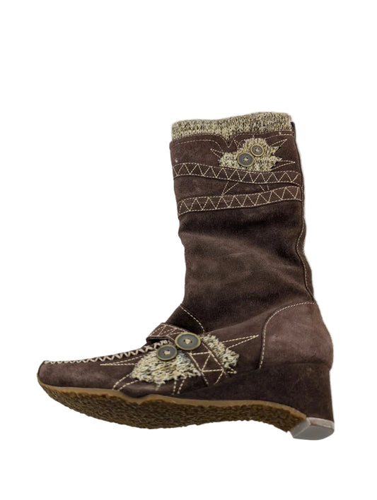 Brown Suede Jessica Bennett Wedge Boots