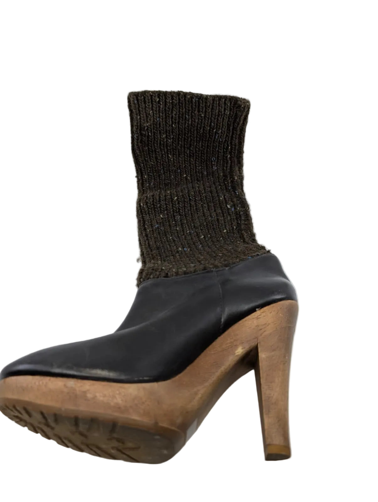 Michael Kors Brown Leather and Fabric Boots