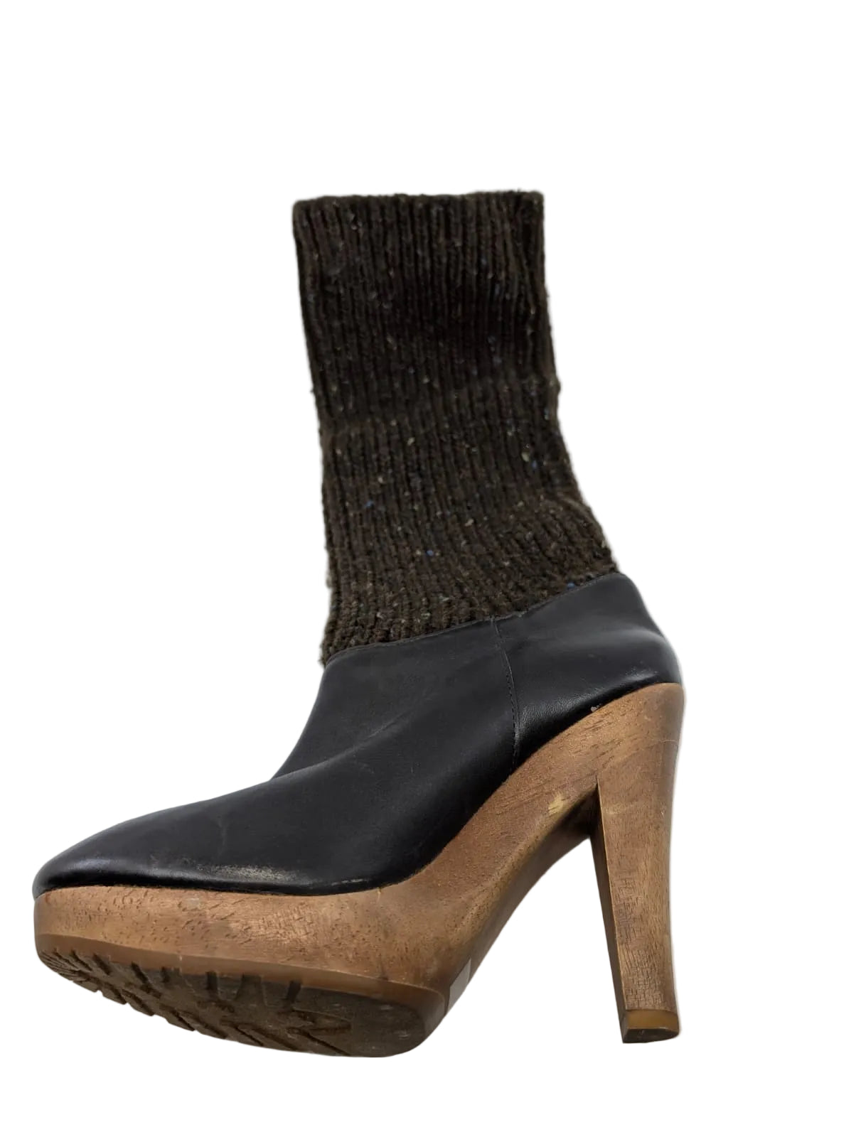 Michael Kors Brown Leather and Fabric Boots