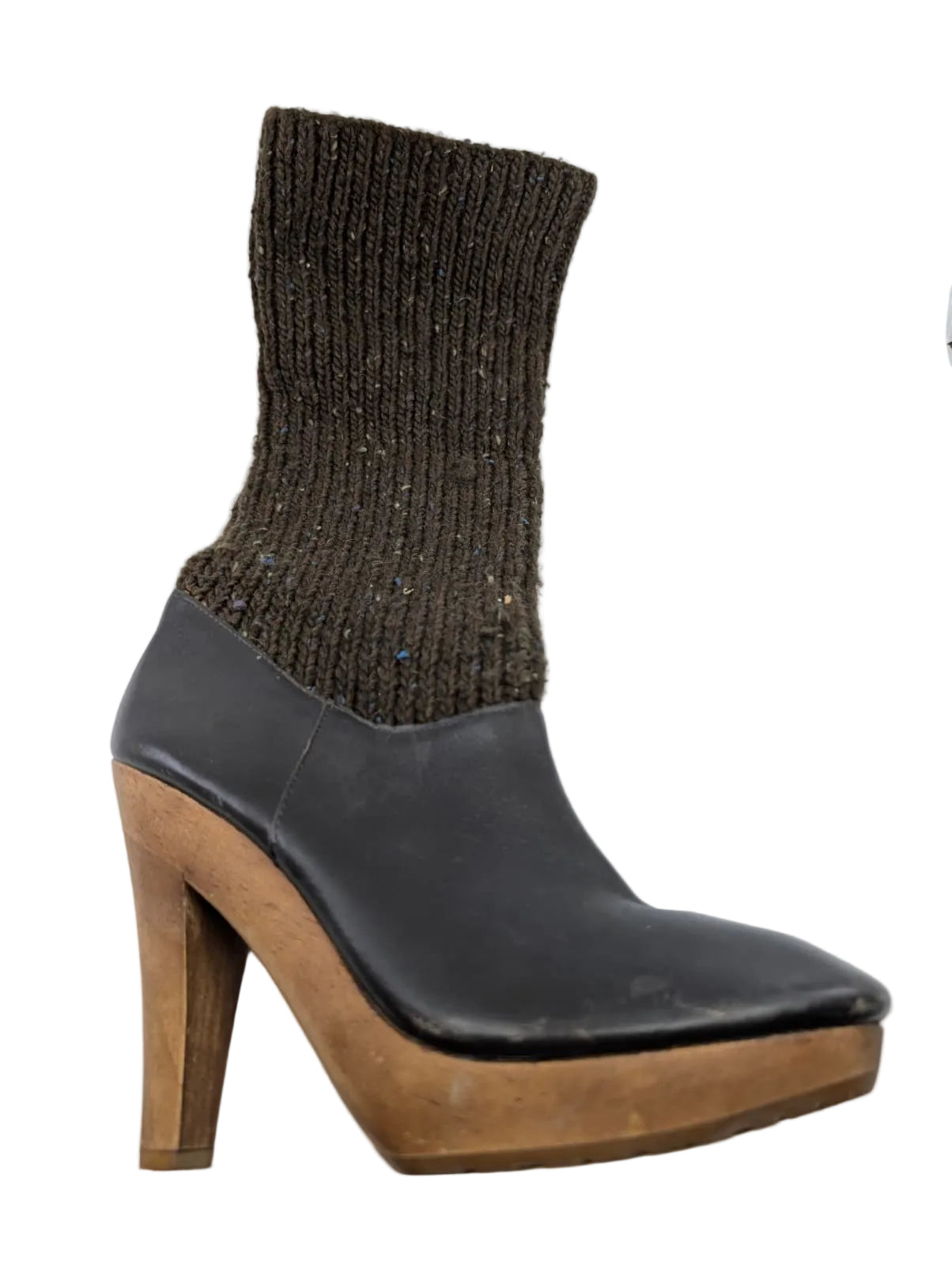 Michael Kors Brown Leather and Fabric Boots