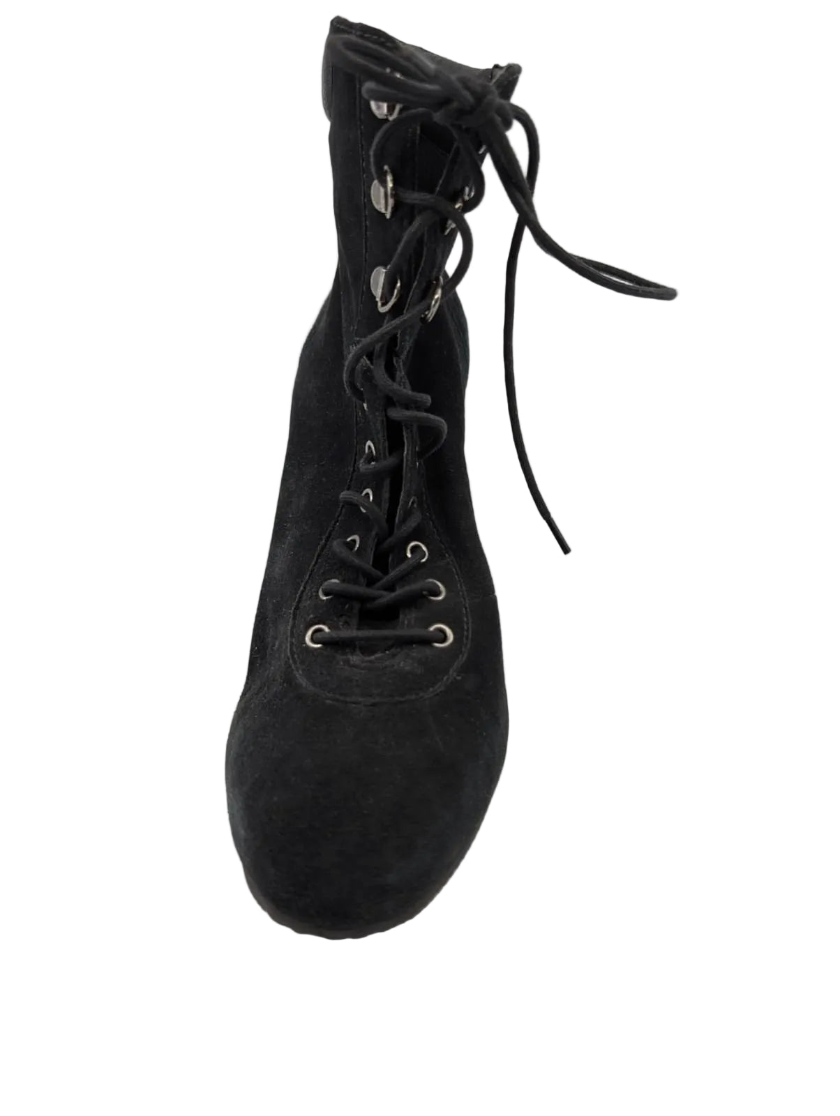 Pour la Victoire Black Suede Ankle Wedge Boots