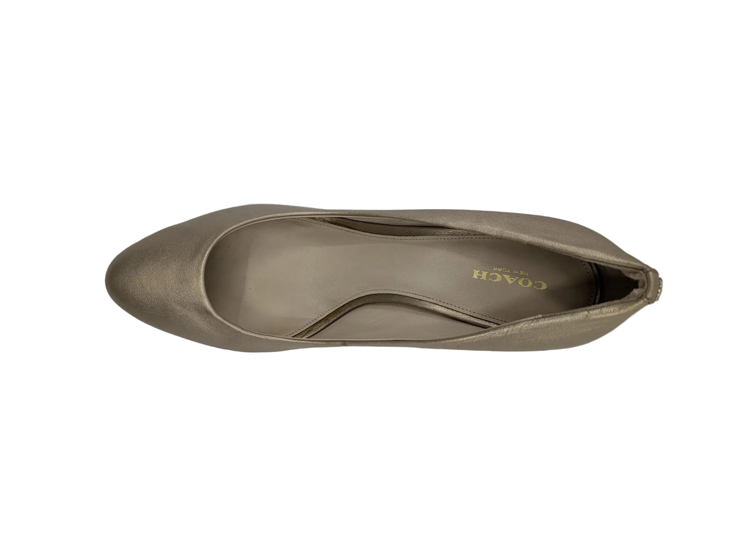 Nala Light Gold Leather Coach Pumps