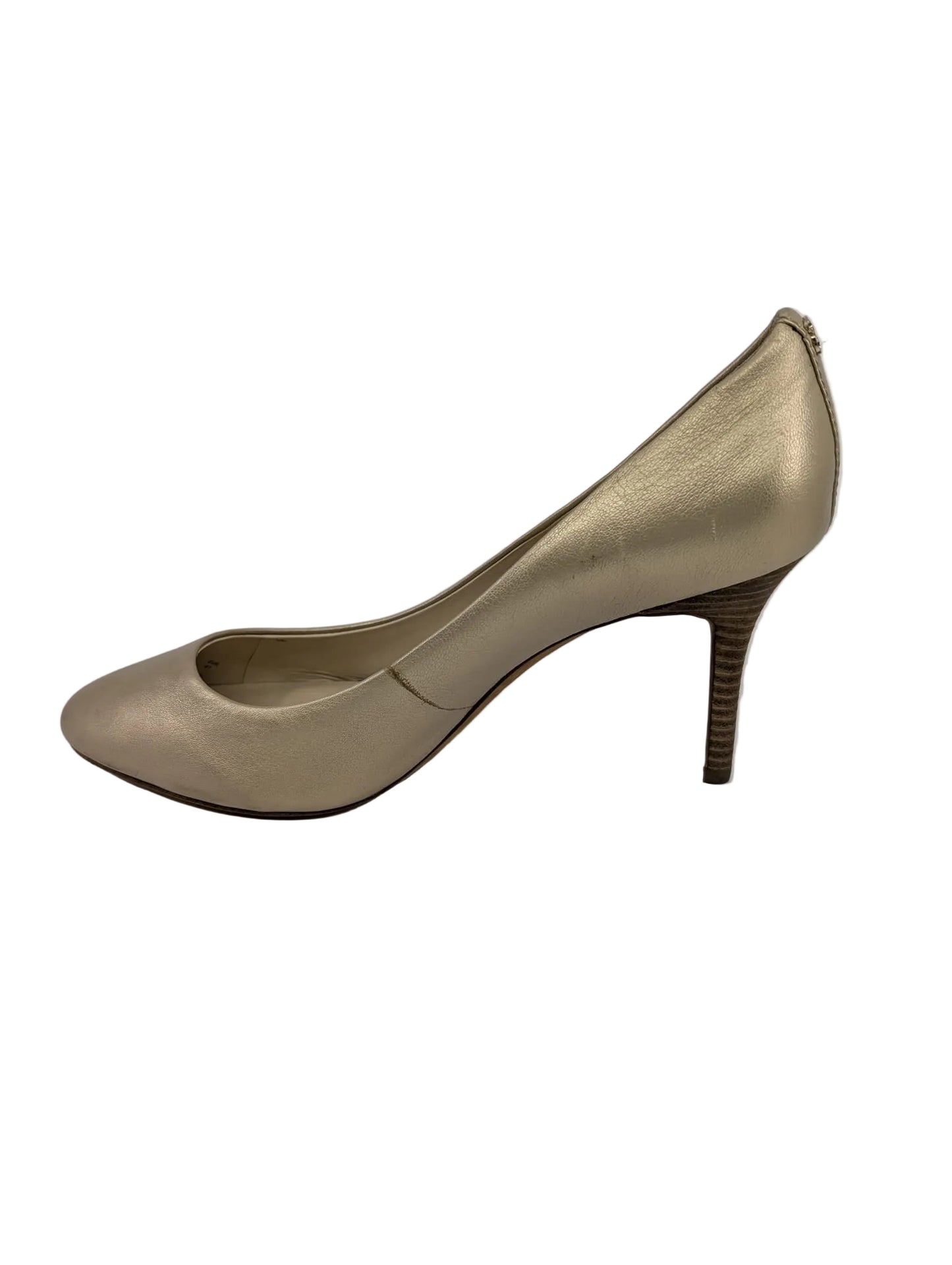 Nala Light Gold Leather Coach Pumps