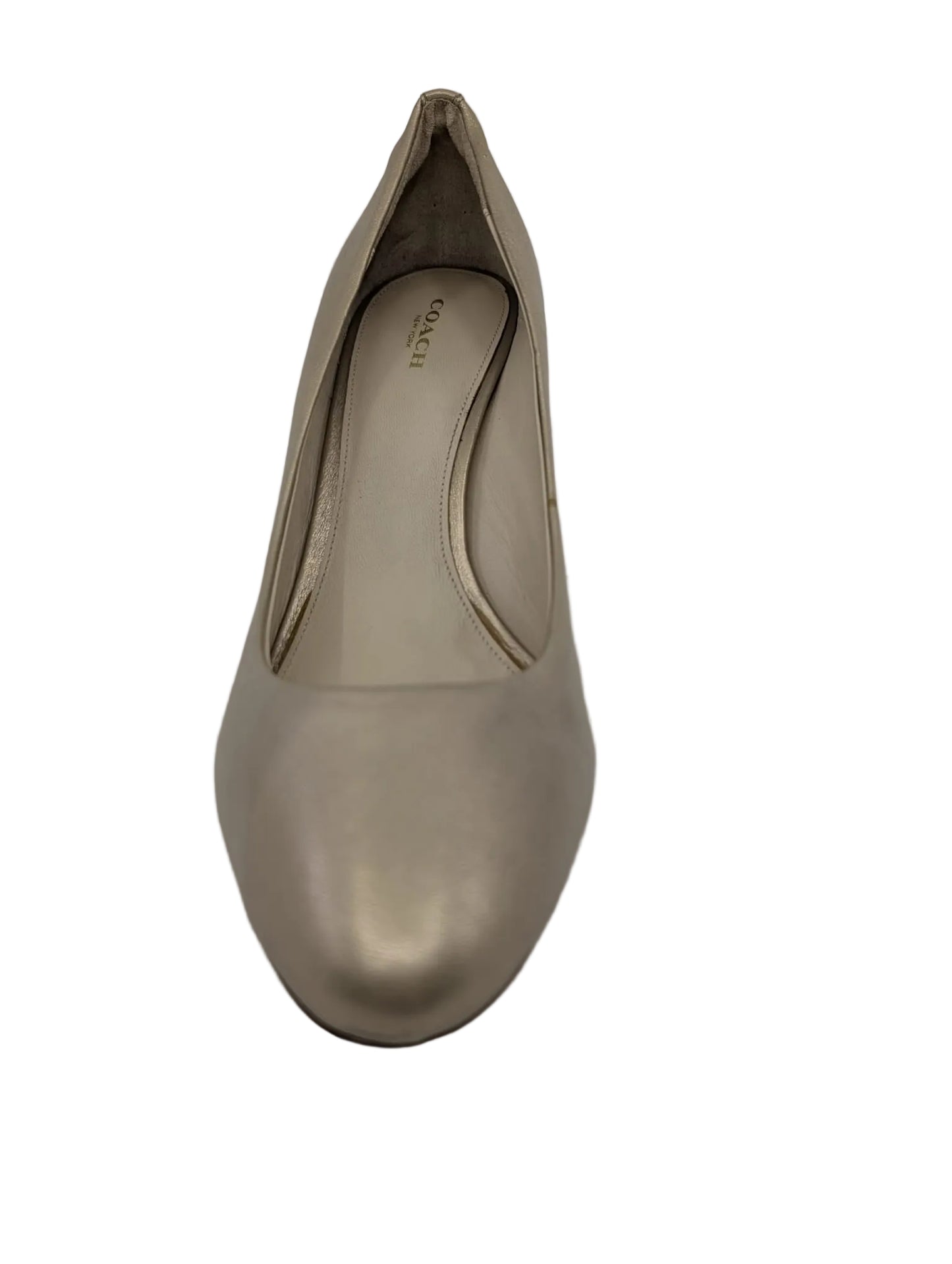 Nala Light Gold Leather Coach Pumps