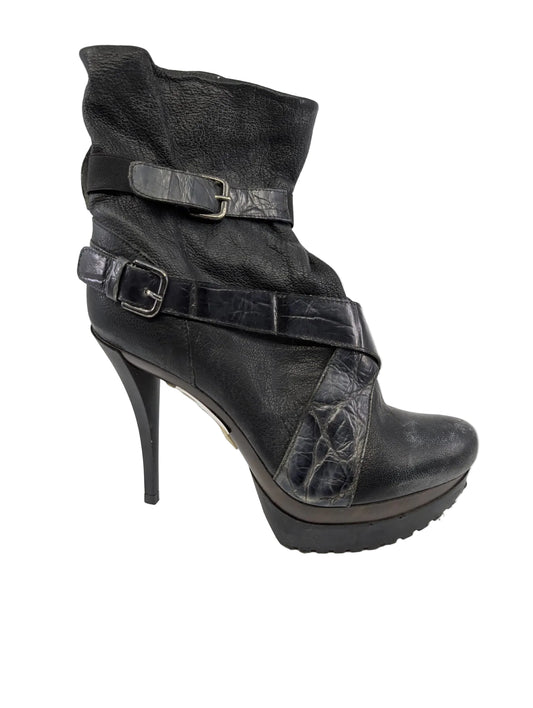 Stuart Weitzman Black Platform Ankle Boots