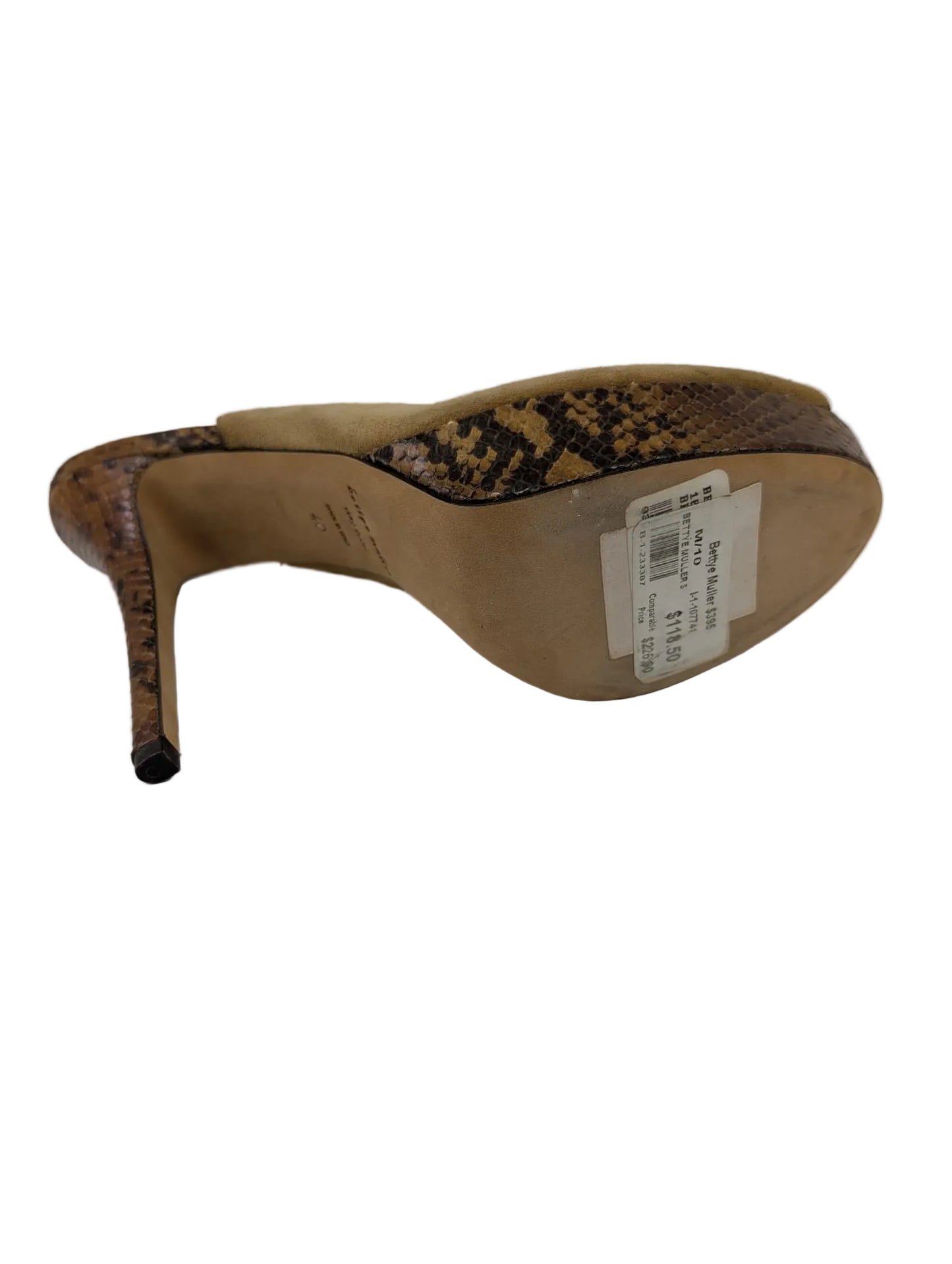 Bettye Muller Camel Suede Slingback Platform Pumps