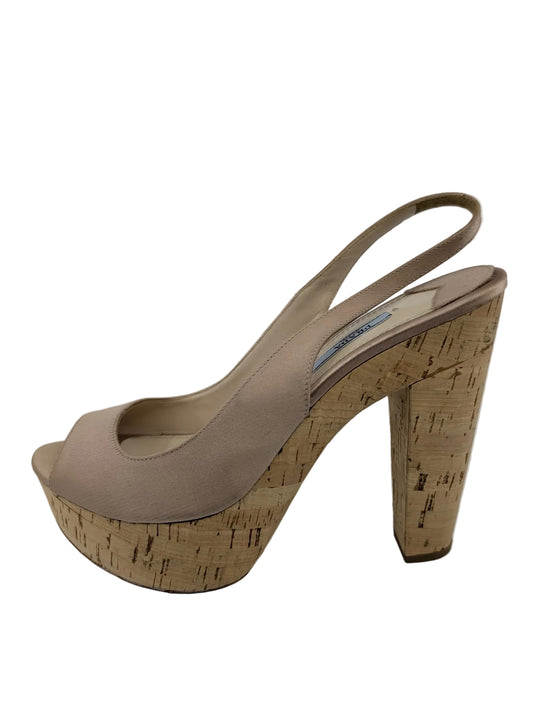 Prada Pink Satin Slingback Pumps