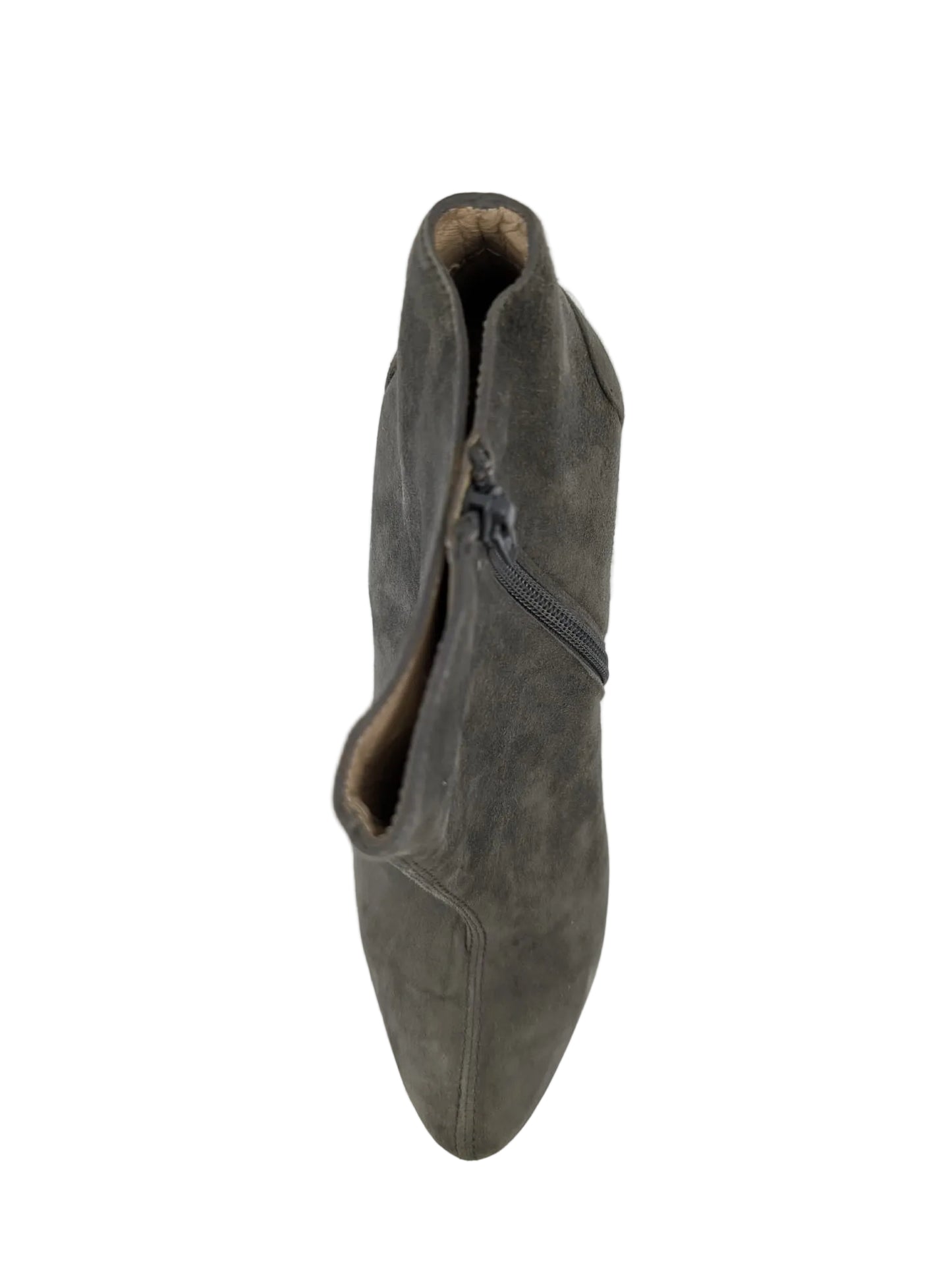 Pura Lopez Gray Suede Ankle Boots
