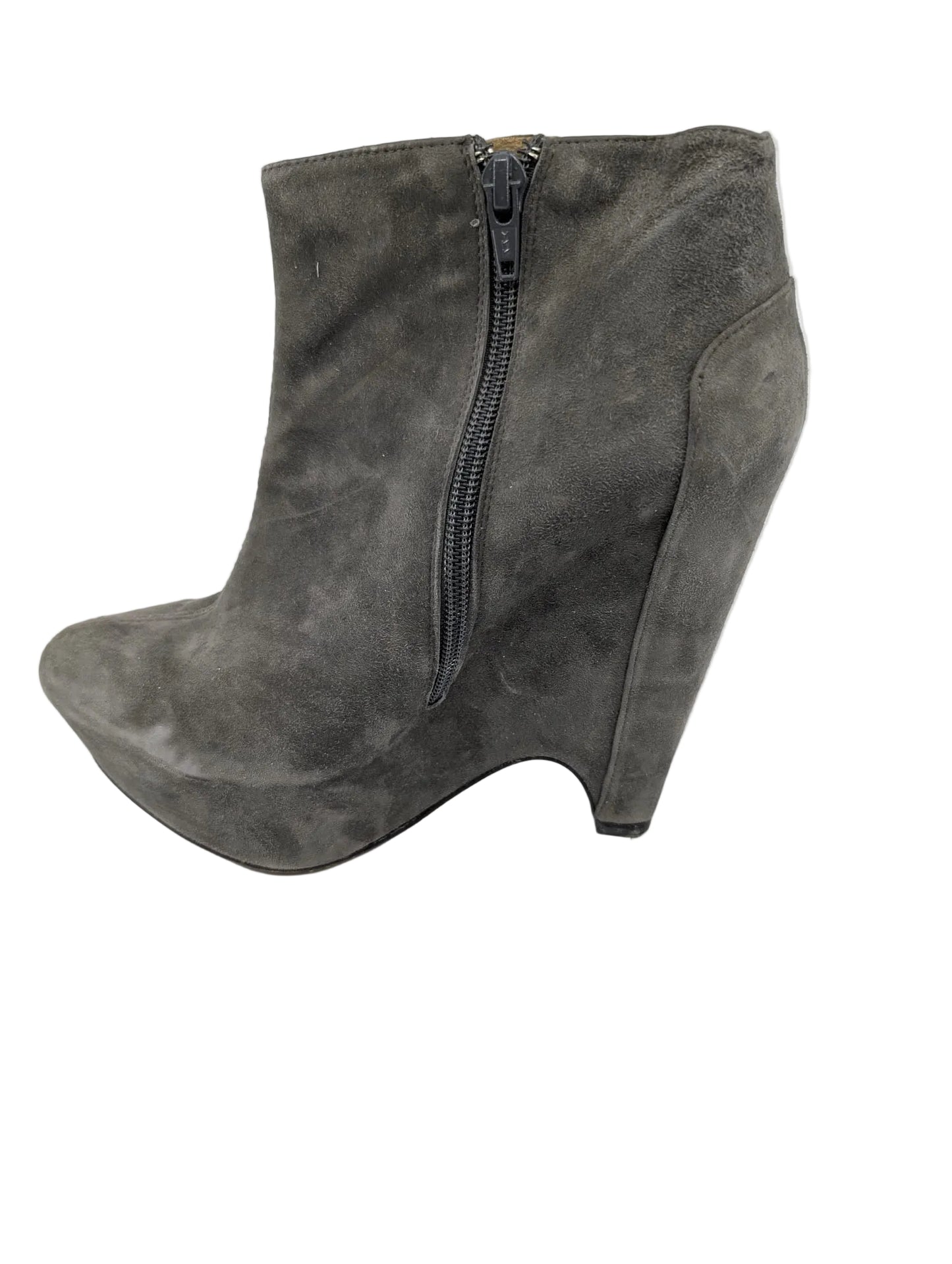 Pura Lopez Gray Suede Ankle Boots