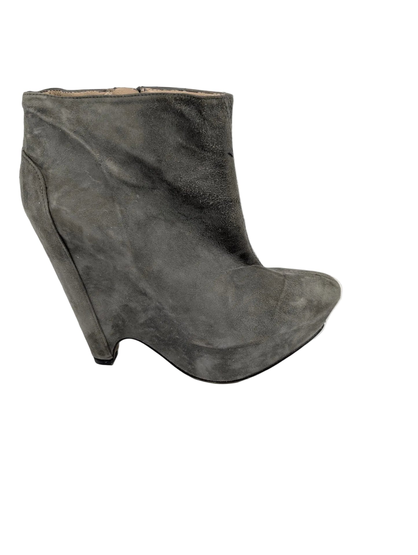 Pura Lopez Gray Suede Ankle Boots