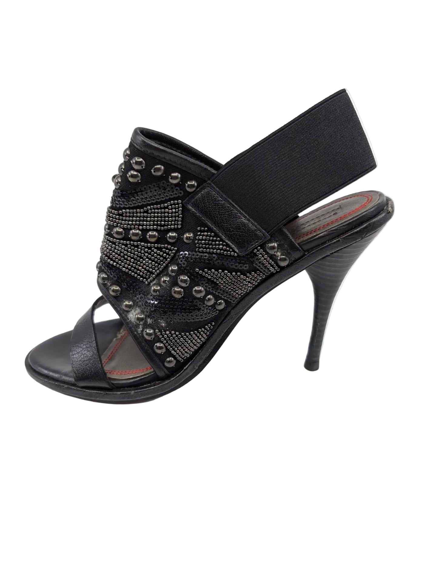 Miss Sixty Black Studs Leather Sandals
