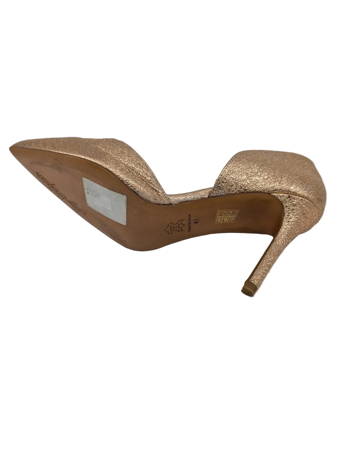 Jay Kplan Bronze Leather D'Orsay Pumps