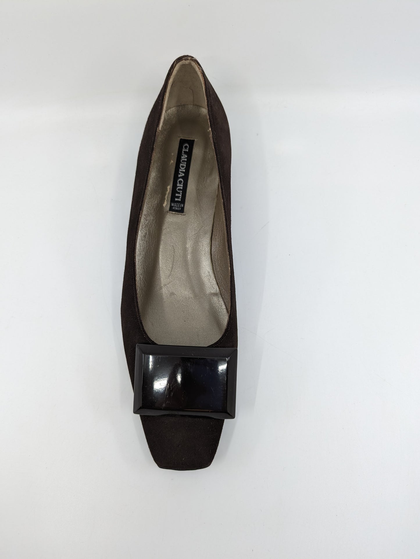 Cloe Fondente Brown Suede Claudia Ciuti Ballet Pumps