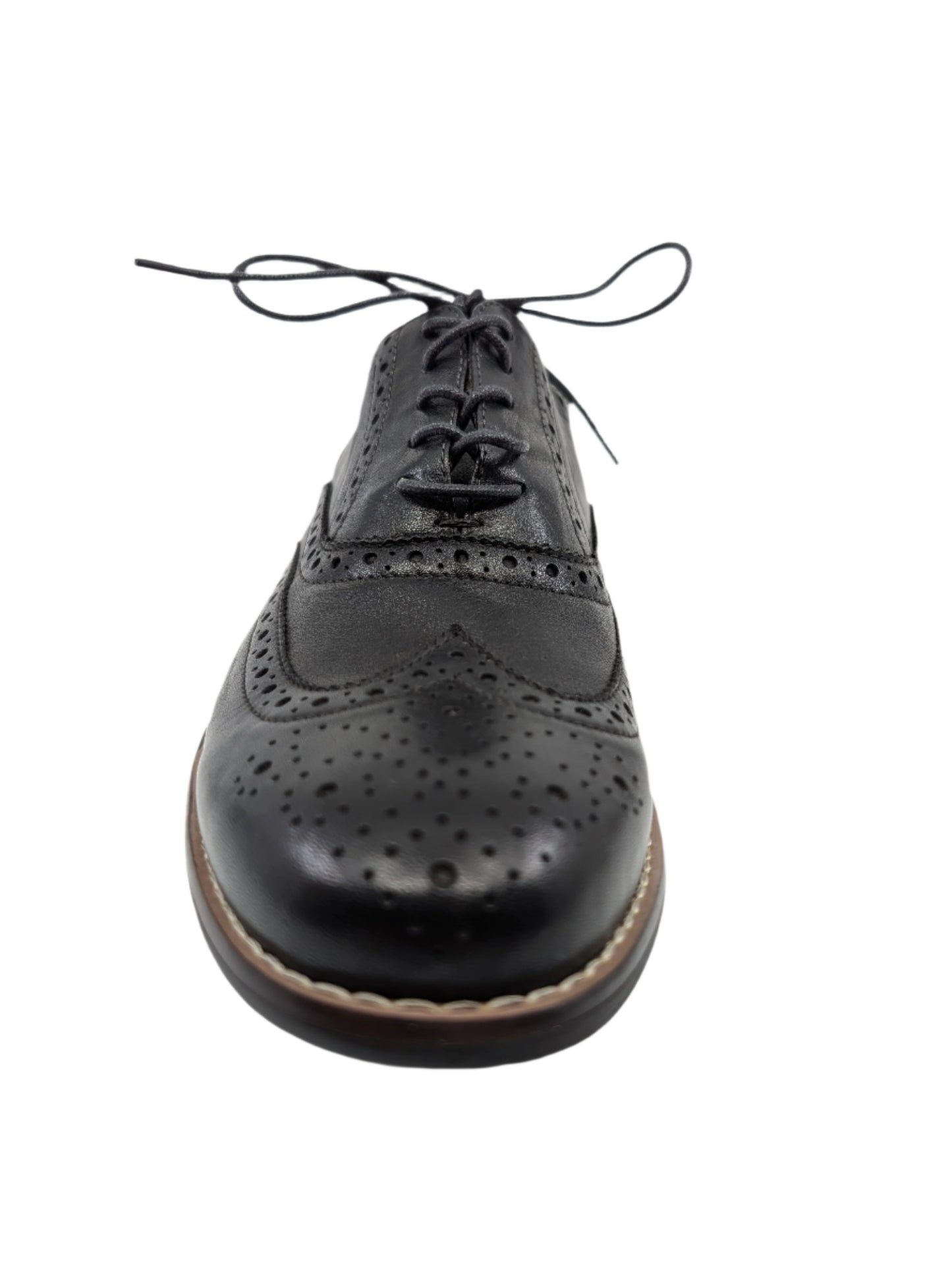 84637  Nunn Bush Mens Black Leather Wingtip