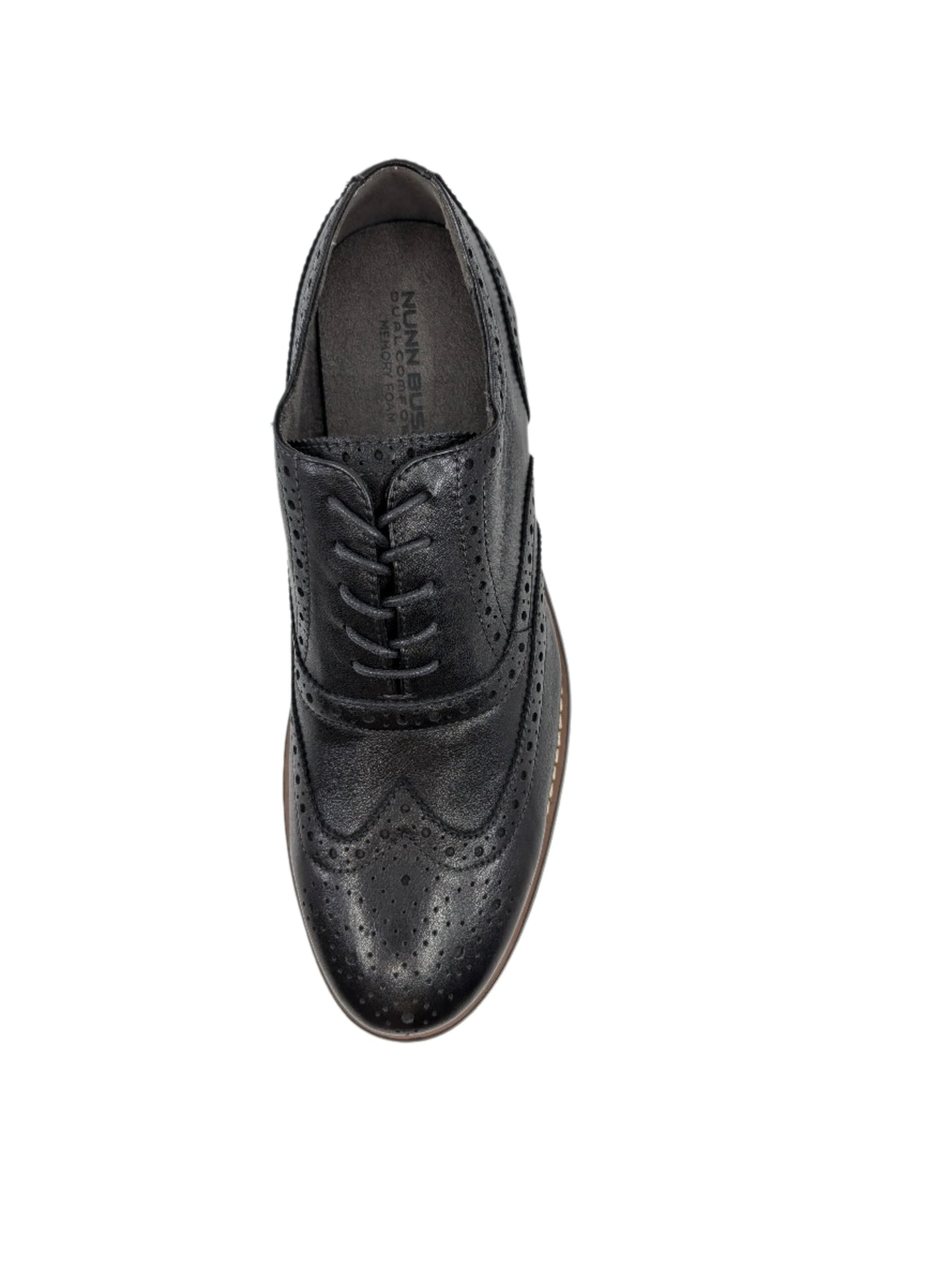 84637  Nunn Bush Mens Black Leather Wingtip