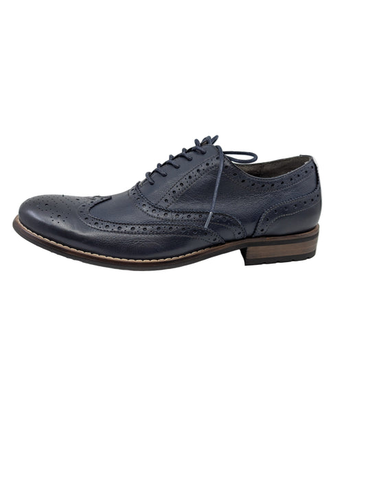 84637 Nunn Bush Mens Blue Leather Wingtip