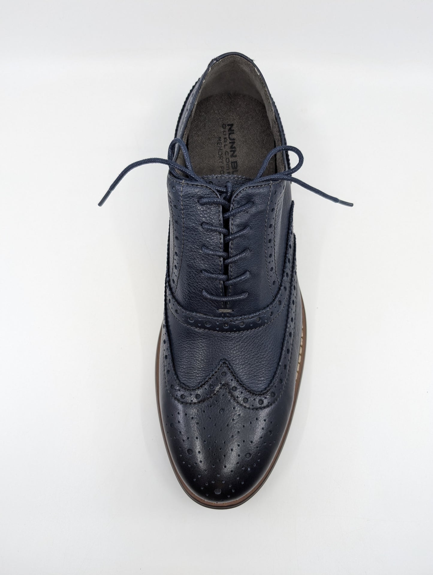 84637  Nunn Bush Mens Blue Leather Wingtip