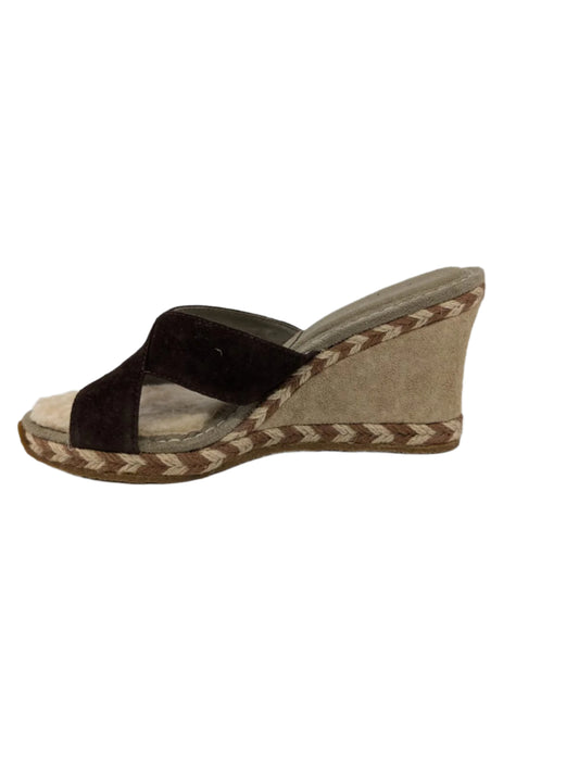 Margot Chocolate Brown Suede Ugg Wedge Sandals