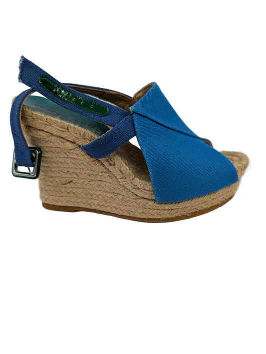 Adore Blue Fabric Bettye Muller Wedge Sandal