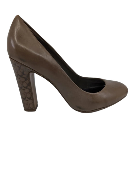 Sloane Gray Leather Coach Pumps