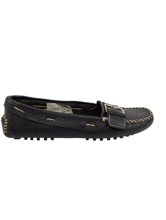 70-9 Elbamatt Nero Leather Stokton Loafer Flats