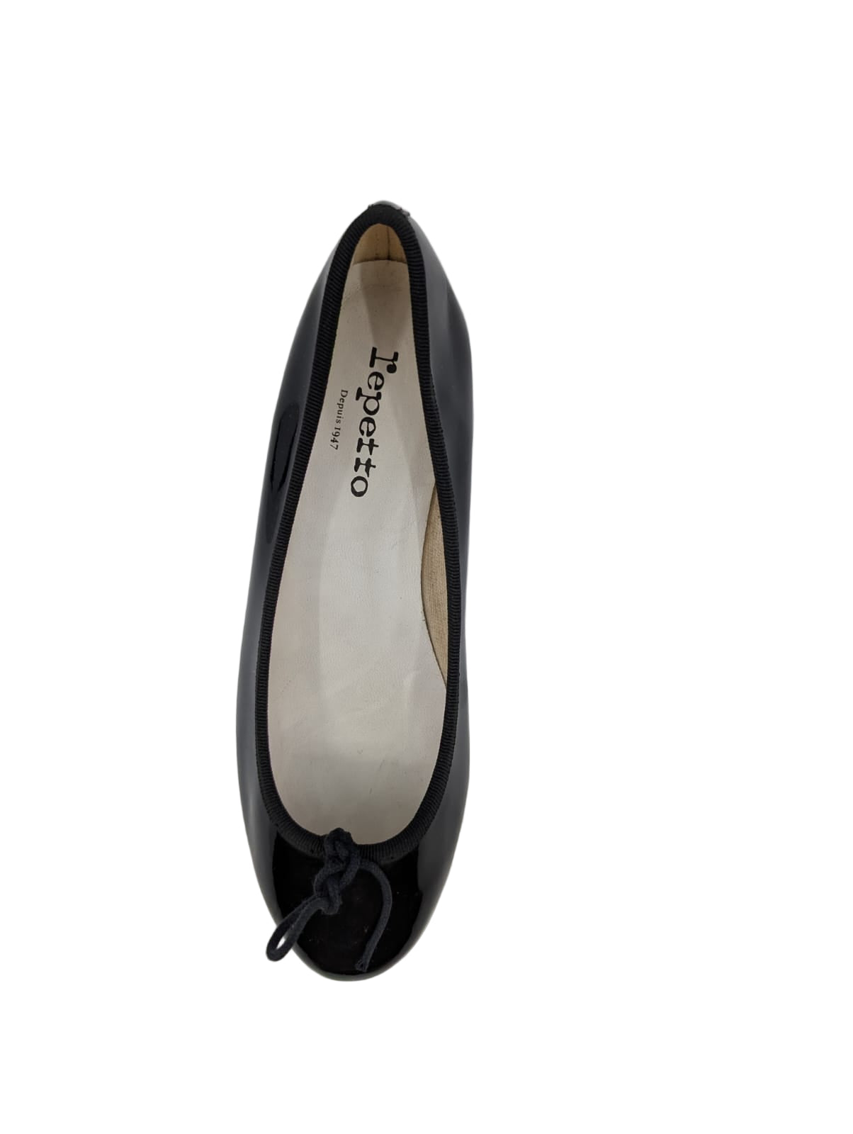 V1057 V Tcherina Black Patent Repetto Wedge Pumps