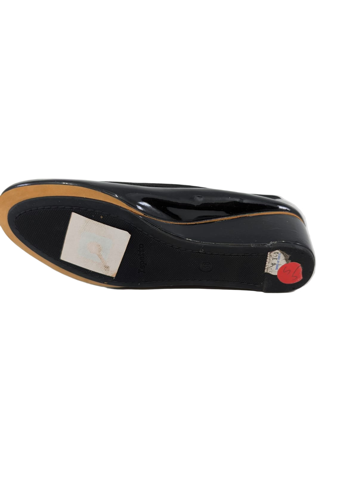 V1057 V Tcherina Black Patent Repetto Wedge Pumps