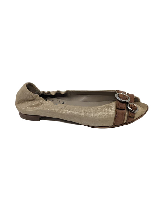 D55833OUCK Beige Leather AGL Ballet Flats