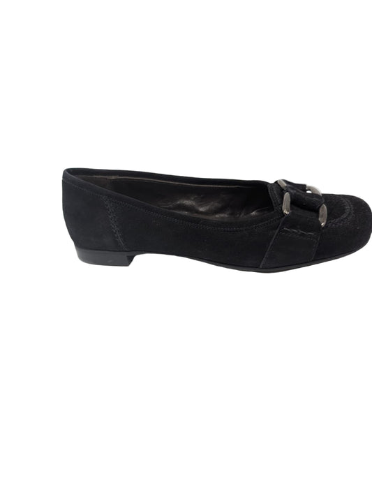 930432 Velour Black Suede AGL Ballerina Flats