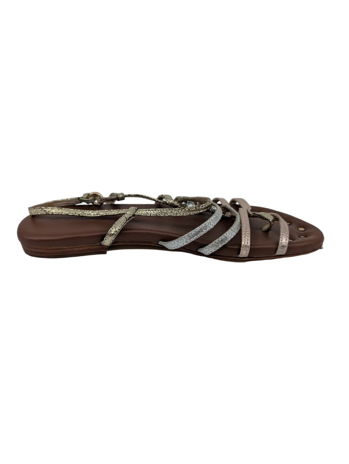 Latitude Gold Rose Silver Strappy Matt Bernson Sandals