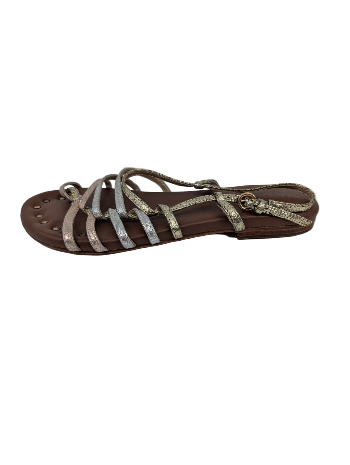 Latitude Gold Rose Silver Strappy Matt Bernson Sandals