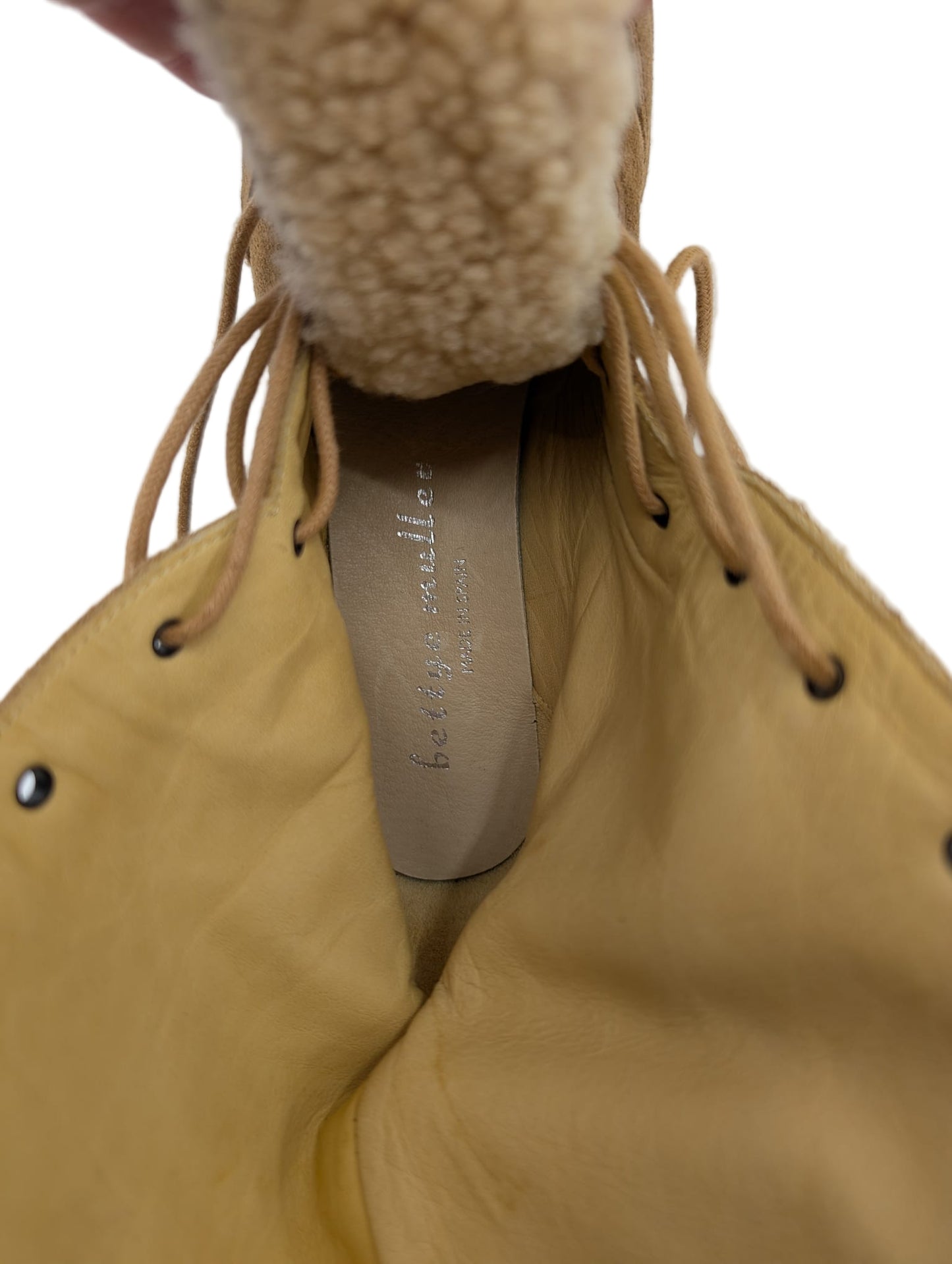 Bettye Muller Beige Suede Wedge Boots