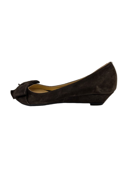 Brown Suede Wedge Butter Pumps
