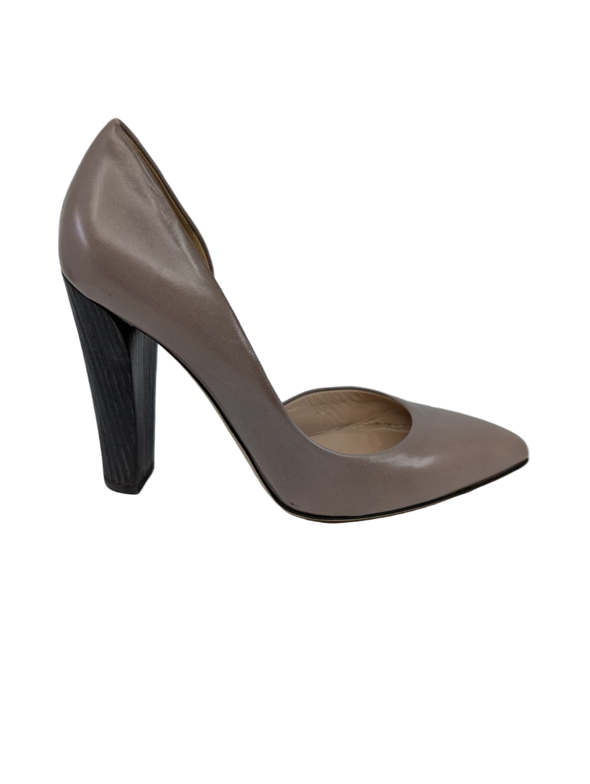 13-38 Stone Grey Leather Reed Krakoff d'Orsay Pumps