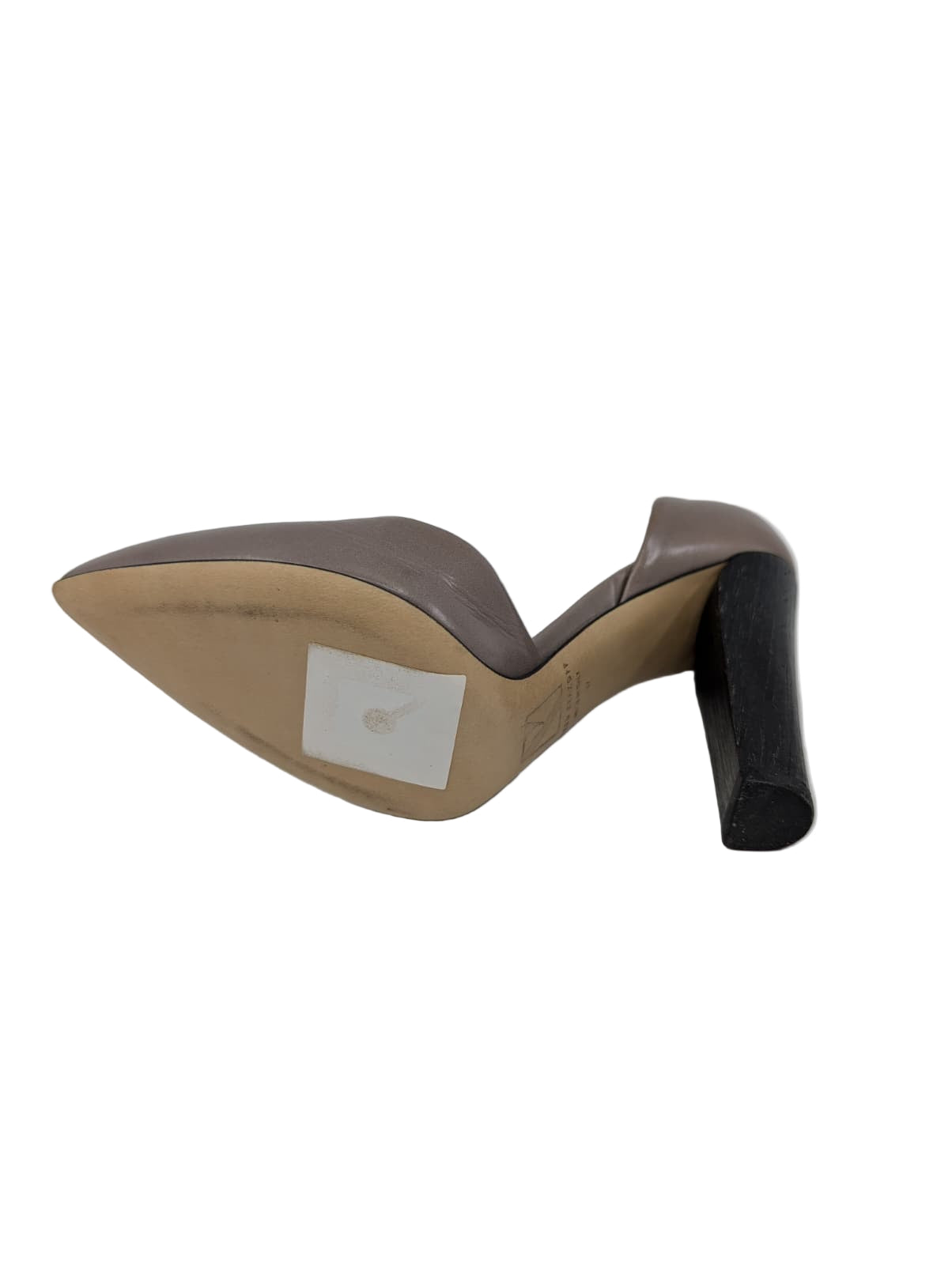 13-38 Stone Grey Leather Reed Krakoff d'Orsay Pumps