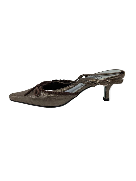 Tanya Brown Leather Cynthia Rowley Slingback Pumps