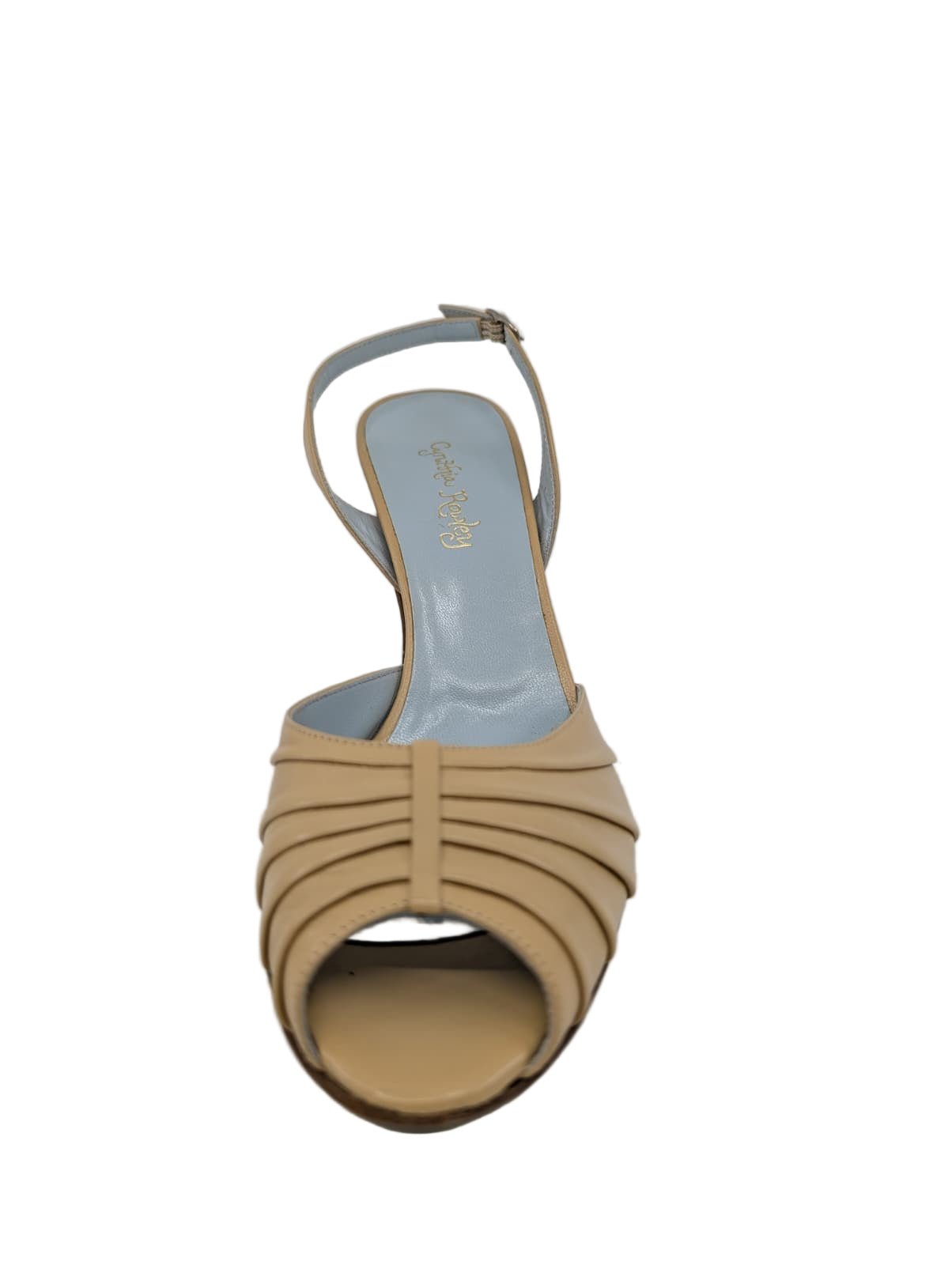 Sorvino Nude Leather Cynthia Rowley Slingback Sandals