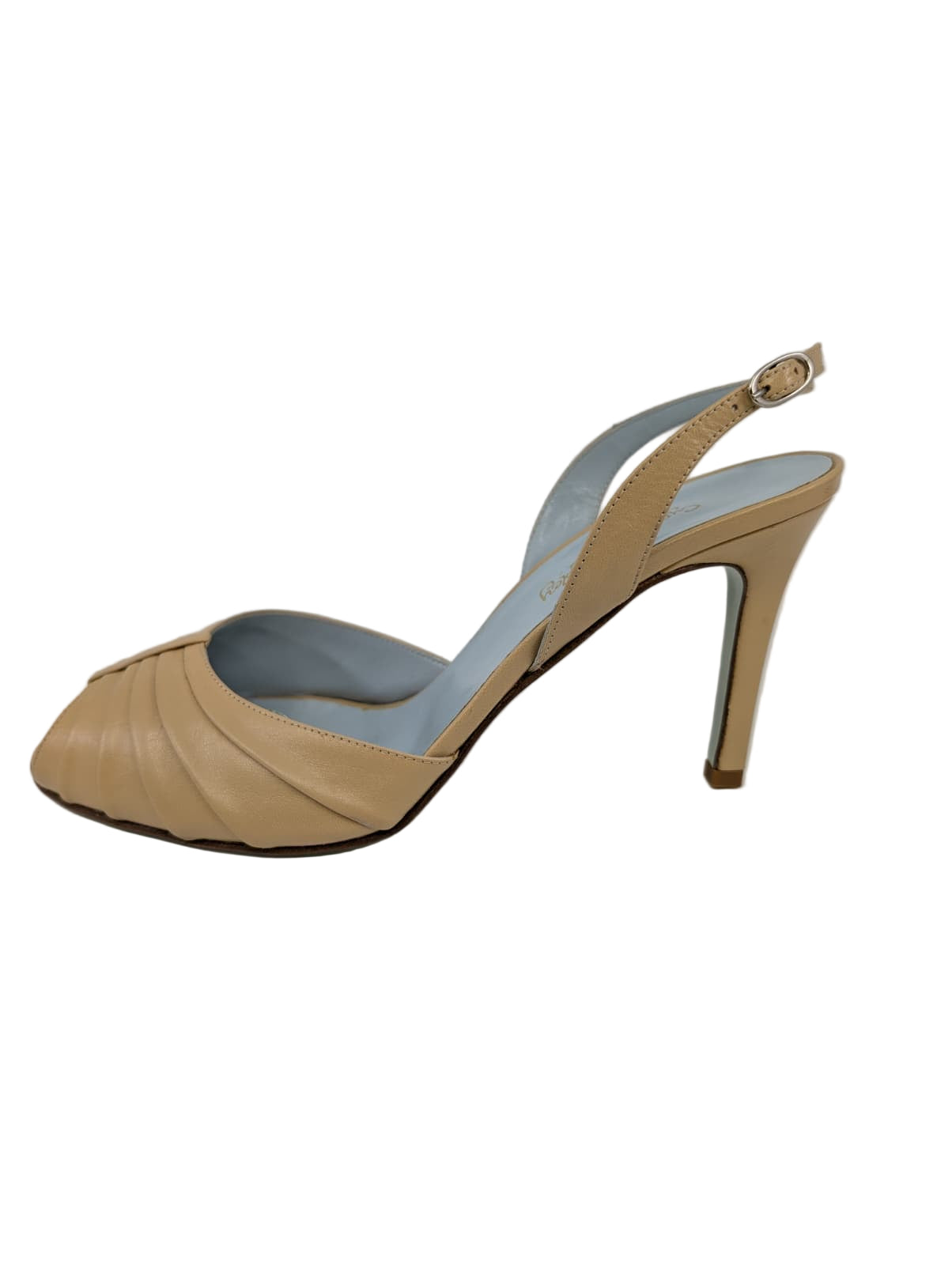 Sorvino Nude Leather Cynthia Rowley Slingback Sandals