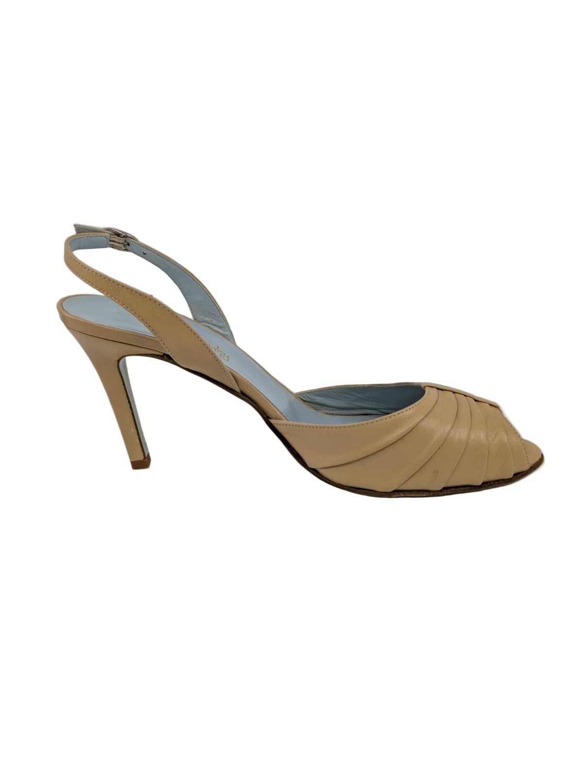 Sorvino Nude Leather Cynthia Rowley Slingback Sandals