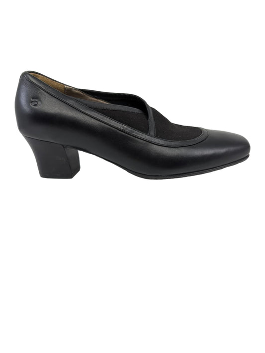 Florence Black Leather Aravon Pumps