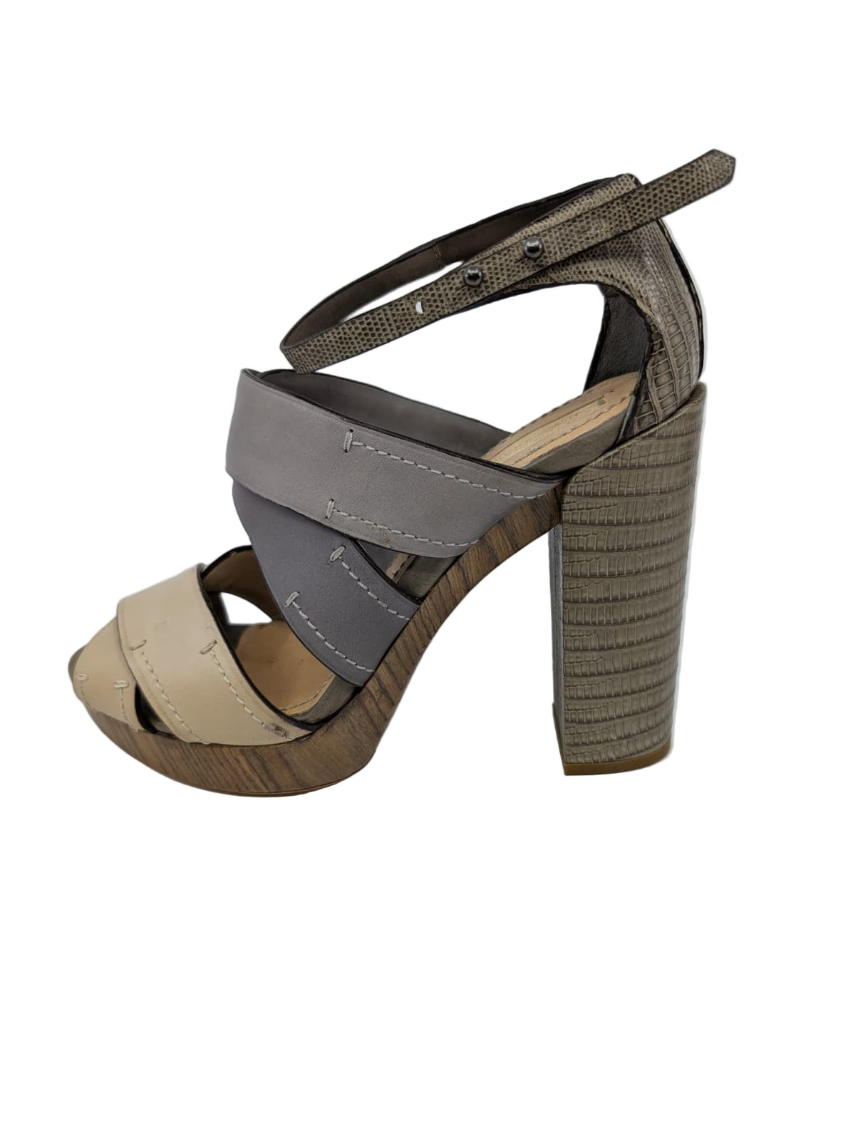 23-42 Pewter Grey Leather Reed Krakoff Sandals