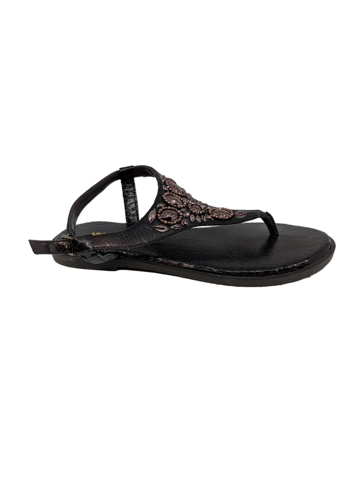 Crista Black Pewter Arturo Chiang Flat Sandals