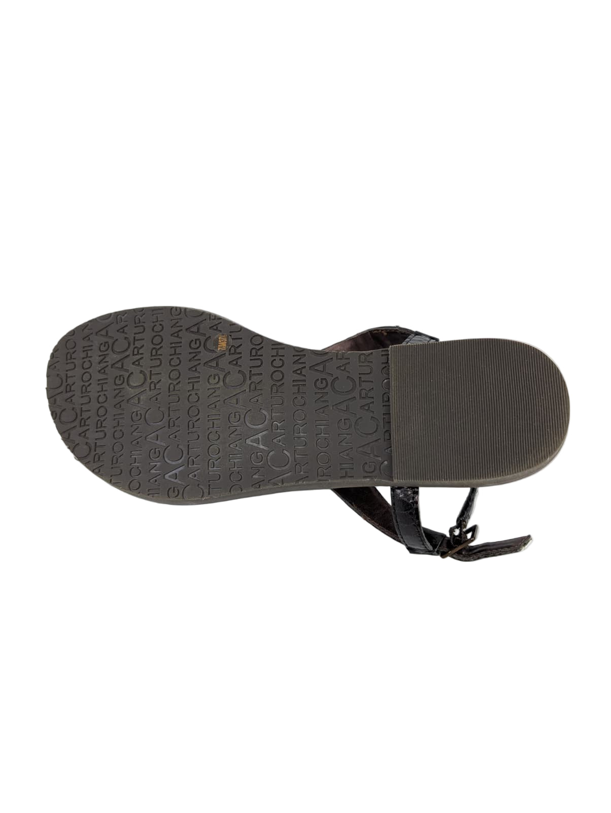 Crista Black Pewter Arturo Chiang Flat Sandals