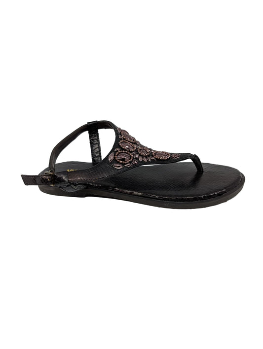 Crista Black Pewter Arturo Chiang Flat Sandals