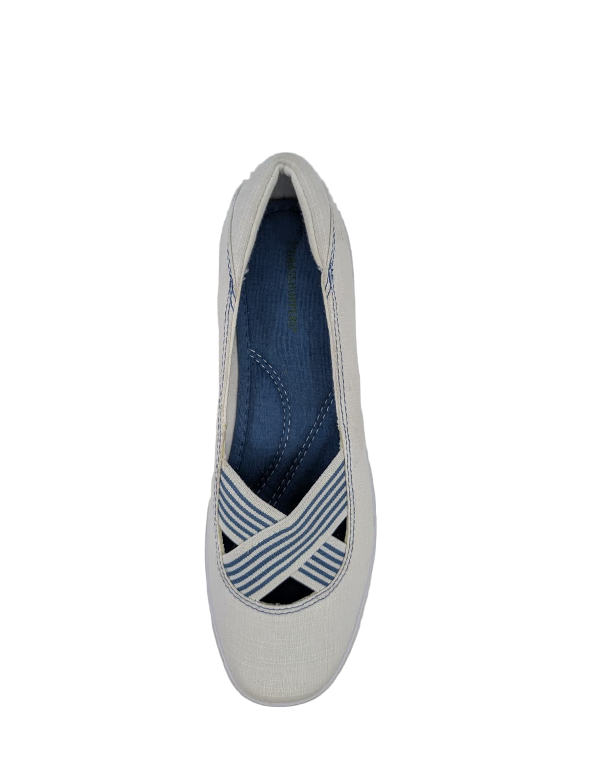 Nantucket White Fabric Grasshoppers Flats