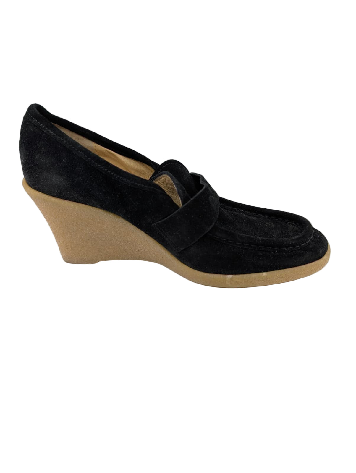 Summit Black Suede Michael Kors Wedge Loafers