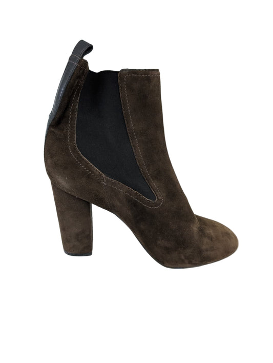 Theory Brown Suede Pull On Ankle Boots