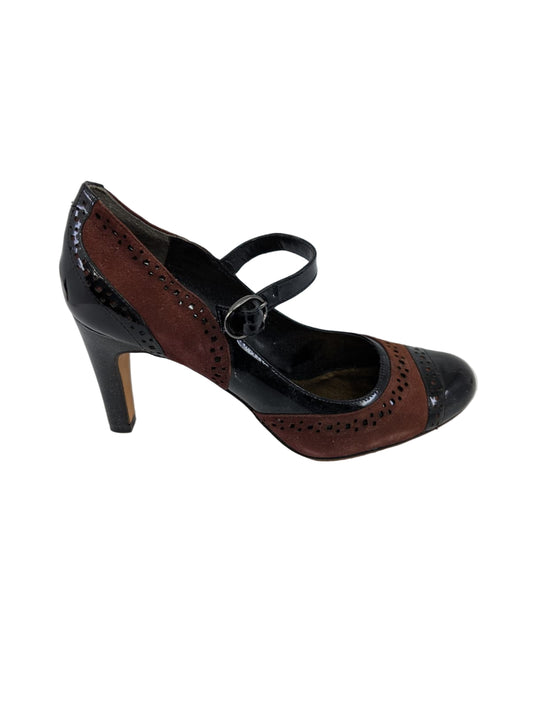 Genova Red Black Patent and Suede Arturo Chiang Pumps