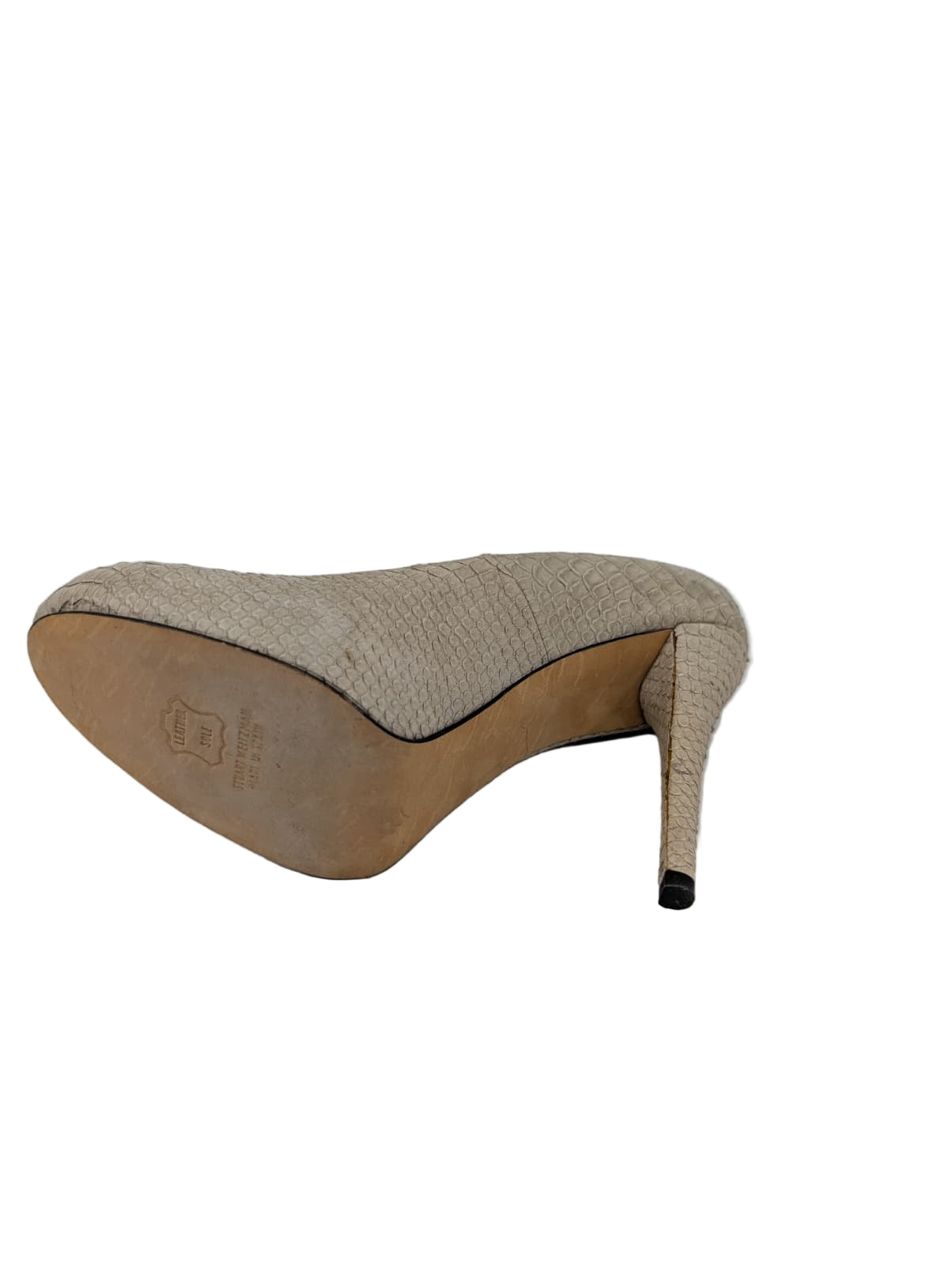Beige Snakeprint Leather Stuart Weitzman Pumps