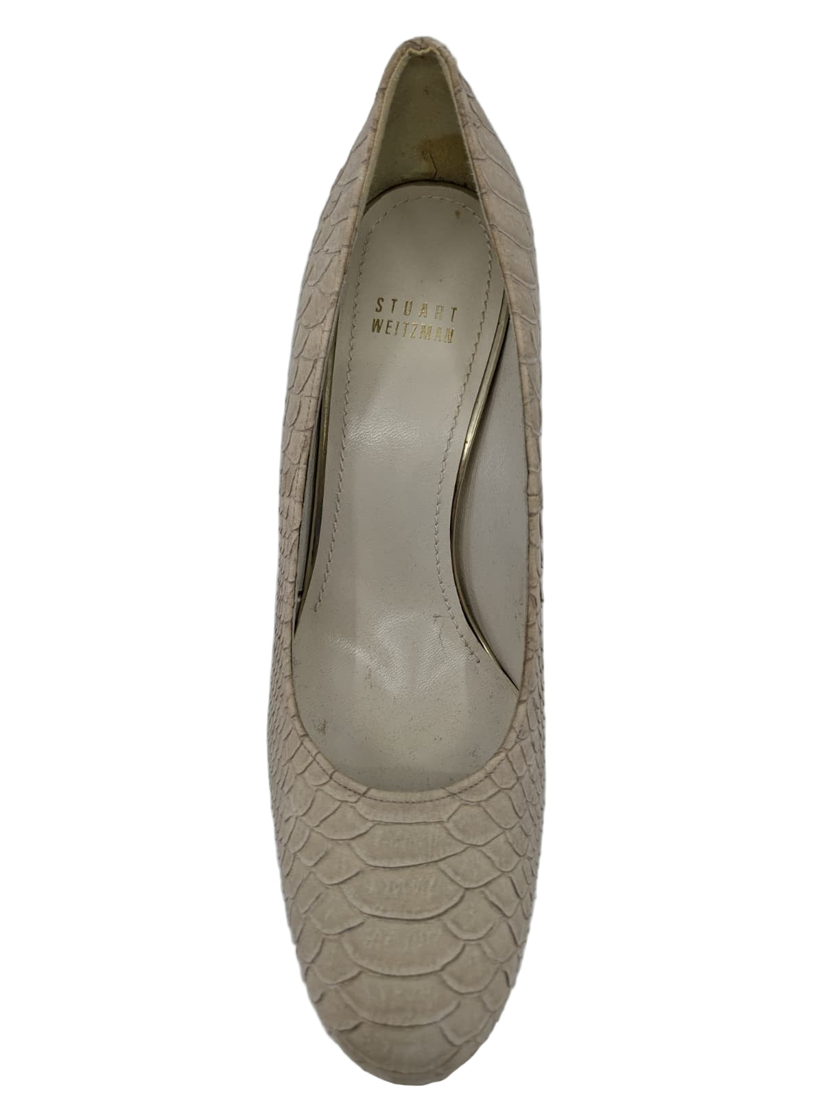 Beige Snakeprint Leather Stuart Weitzman Pumps